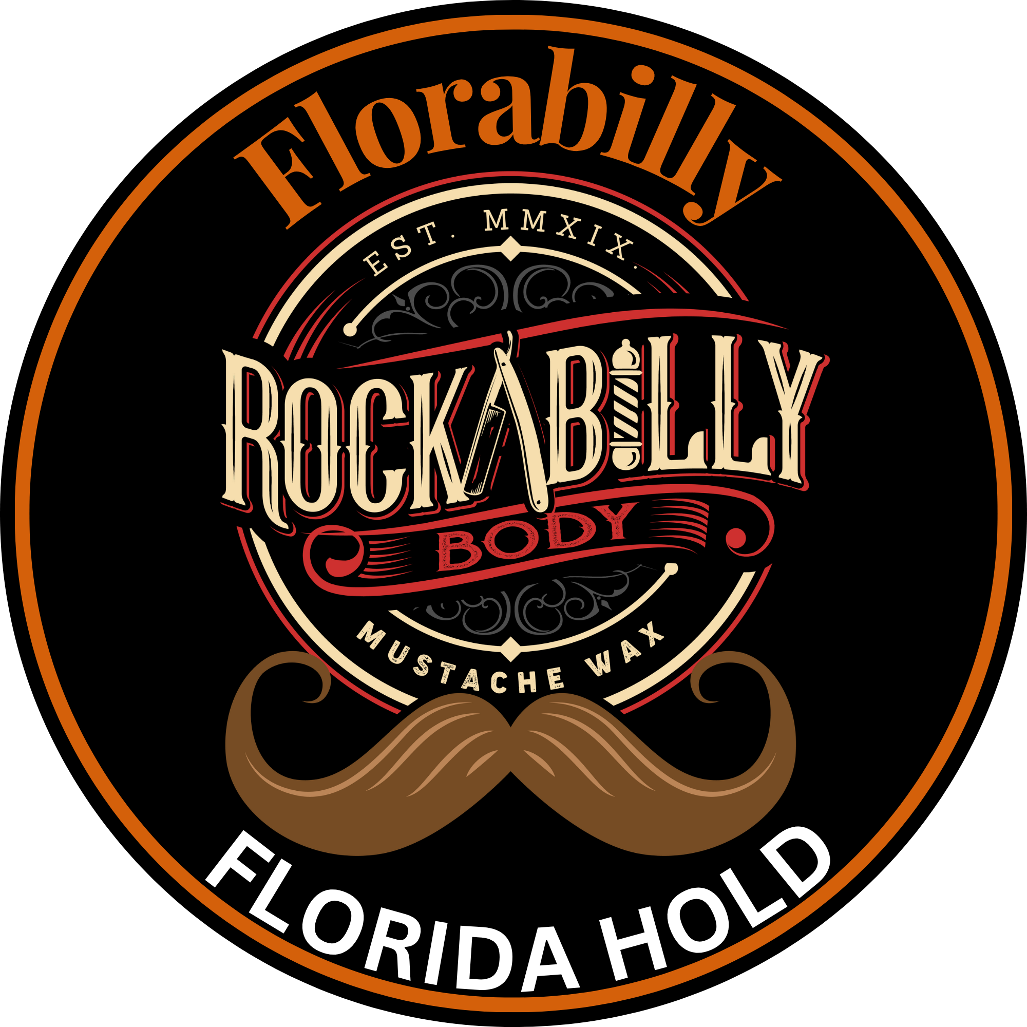 Florabilly Mustache Wax — FLORIDA HOLD | Sweet Orange & Lemon | 1oz Handcrafted Tin