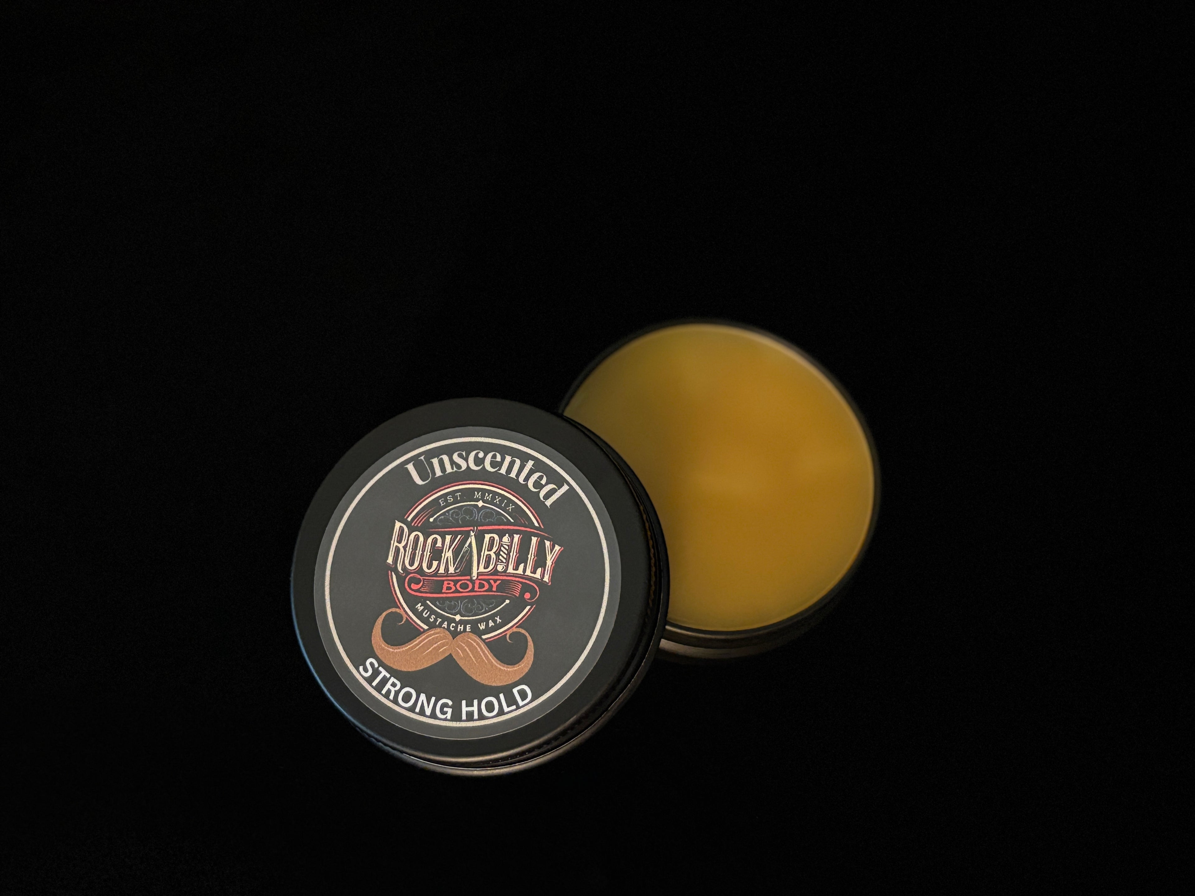 Unscented Mustache Wax — Strong Hold | Fragrance Free | 1oz Handcrafted Tin